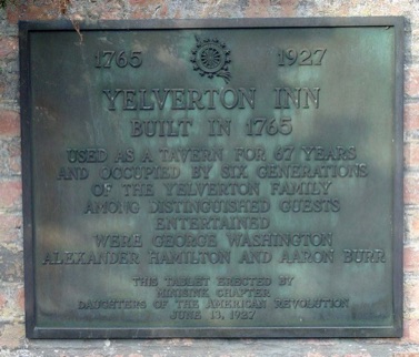 Tablet reads: 1755 1927 YelvertonInn Built in 1765…