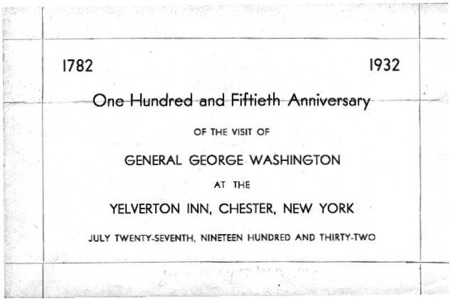 1932 - 150th anniverasy fo George Washingington visit to Yelverton Inn.