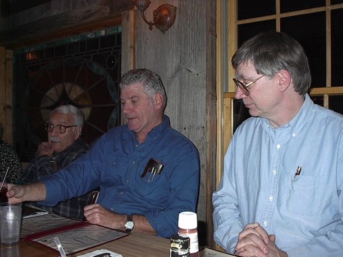 Tom, Ed & Clif at Barnsider Dutch Treat Dinner 11/20/2001 V0010052