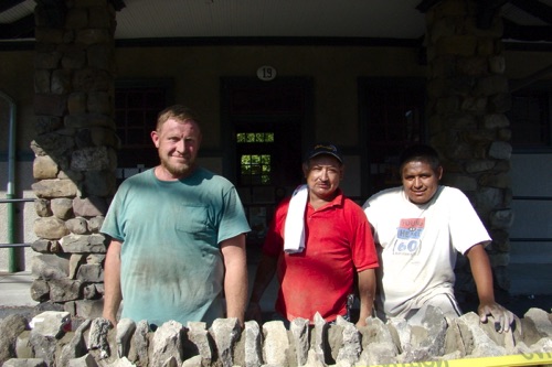 First phase done! Craftsmen Dave, Jose & Bayron will return after today's work cures to finish the work. Leslie S. photo. 2016-08-26  DSC07646