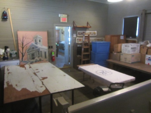 Baggage room converted from Annual Meeting to Yard Sale pricing configuration - ready for donations to arrive! 2016 02-06. IMG_1263x600.jpg